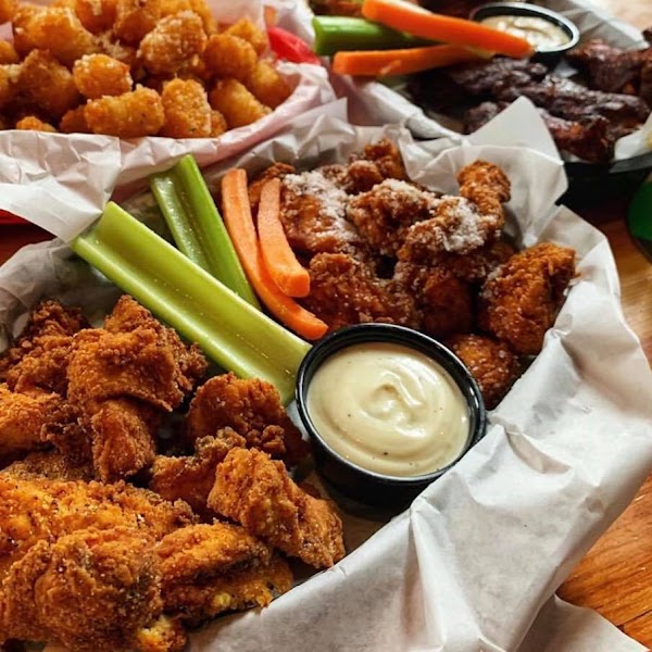 Wings, tenders and tots spread