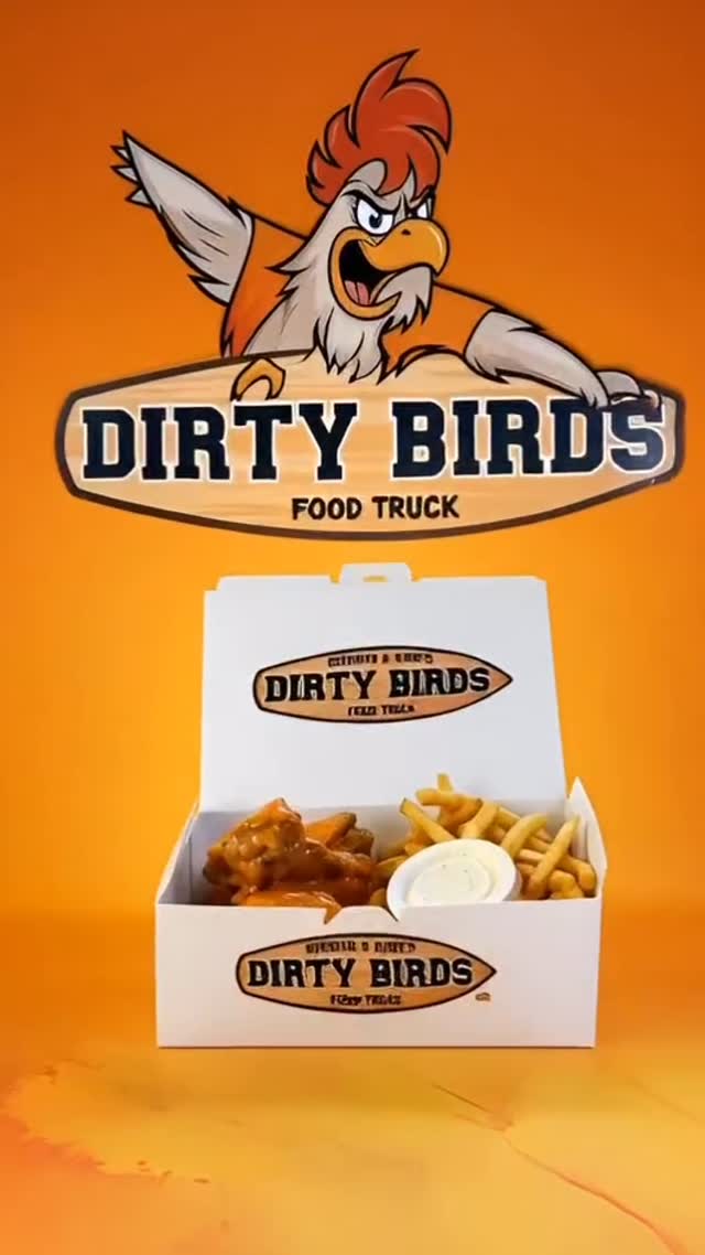 Dirty Birds branded wings box